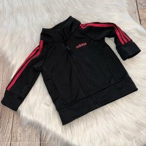 Adidas Black and Pink Track Jacket